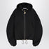 The Attico Black Hooded Oversized Bomber Jacket black