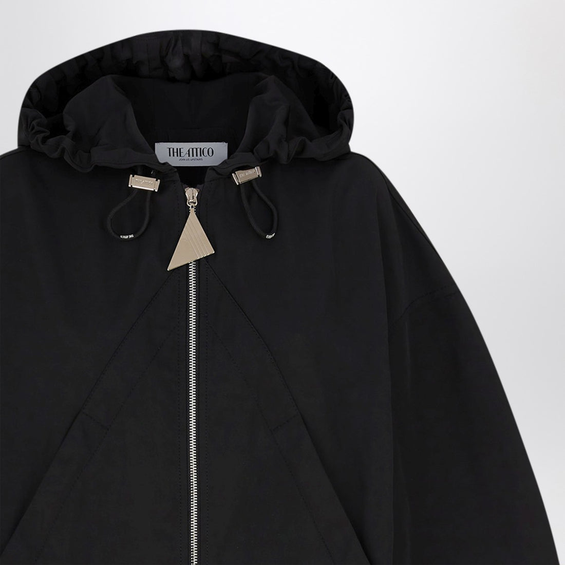 The Attico Black Hooded Oversized Bomber Jacket black
