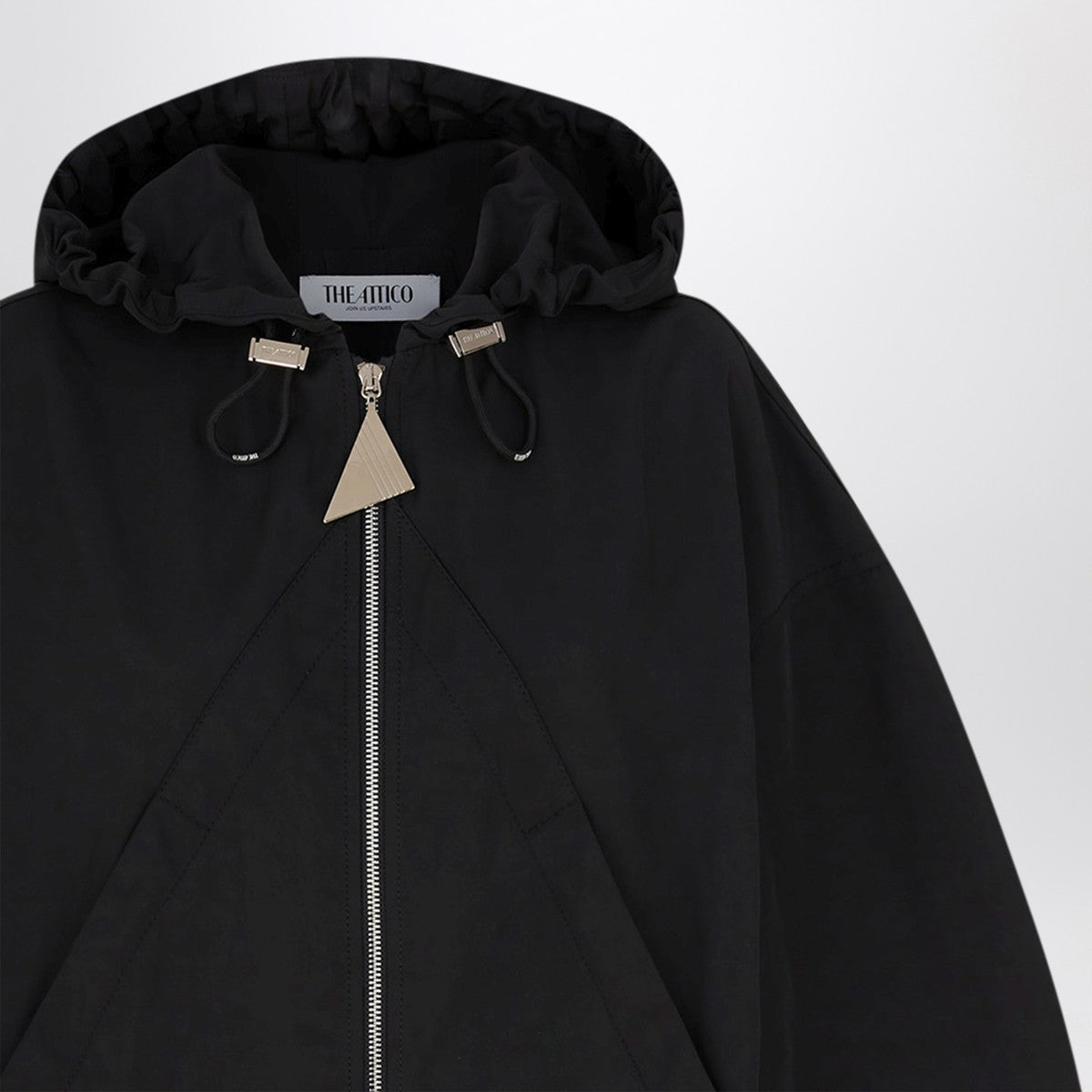 The Attico Black Hooded Oversized Bomber Jacket black