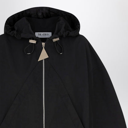 The Attico Black Hooded Oversized Bomber Jacket black