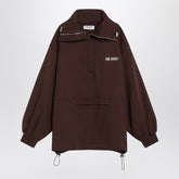 The Attico Brown Cotton Half-Zip Logo Sweatshirt Brown
