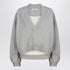 The Attico Grey Mélange Cotton Sweatshirt with Embroidered Logo Grey
