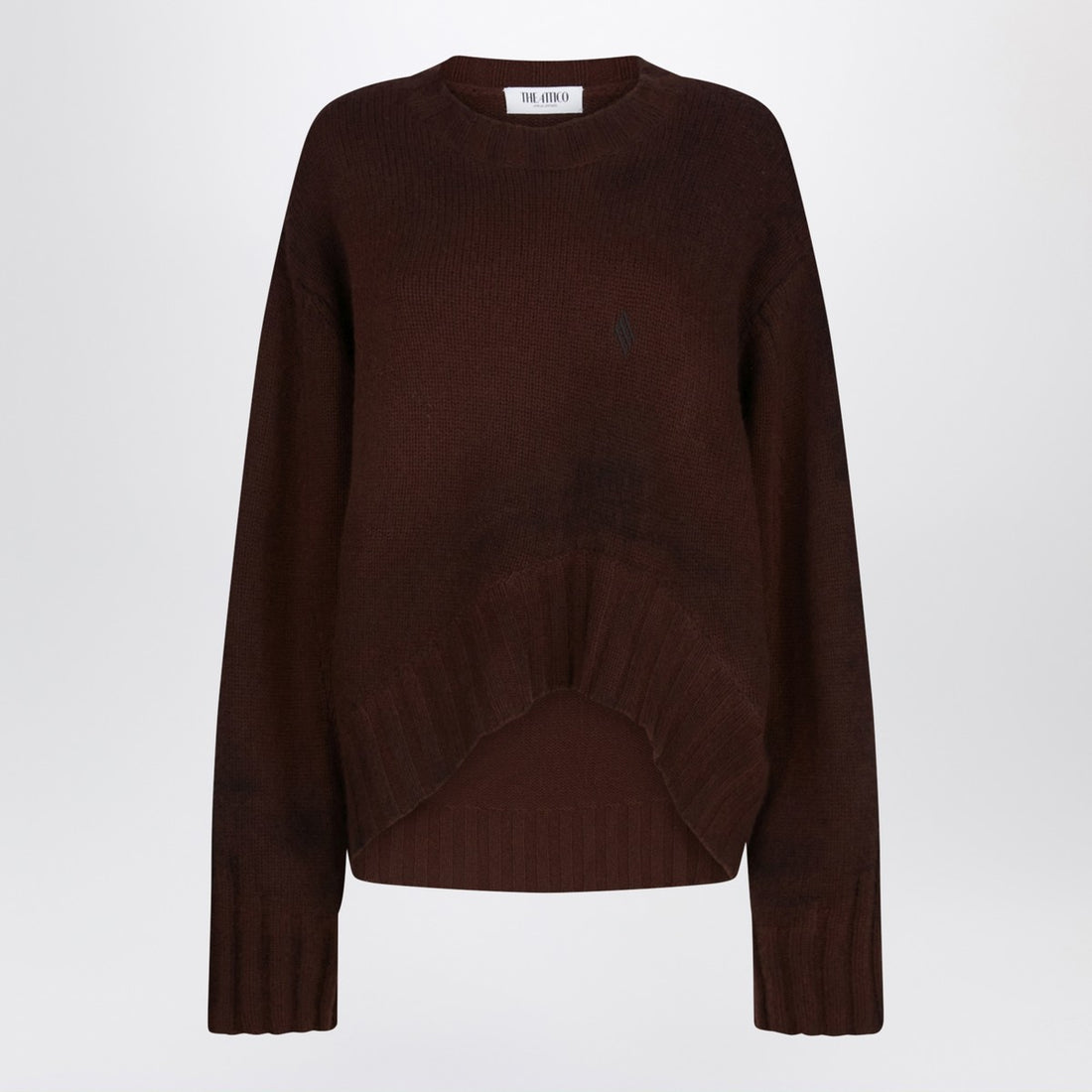 The Attico Brown Wool and Cashmere Asymmetric Sweater Brown