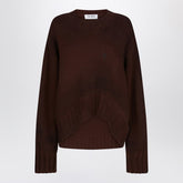 The Attico Brown Wool and Cashmere Asymmetric Sweater Brown