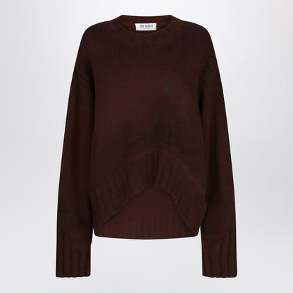 The Attico Brown Wool and Cashmere Asymmetric Sweater Brown