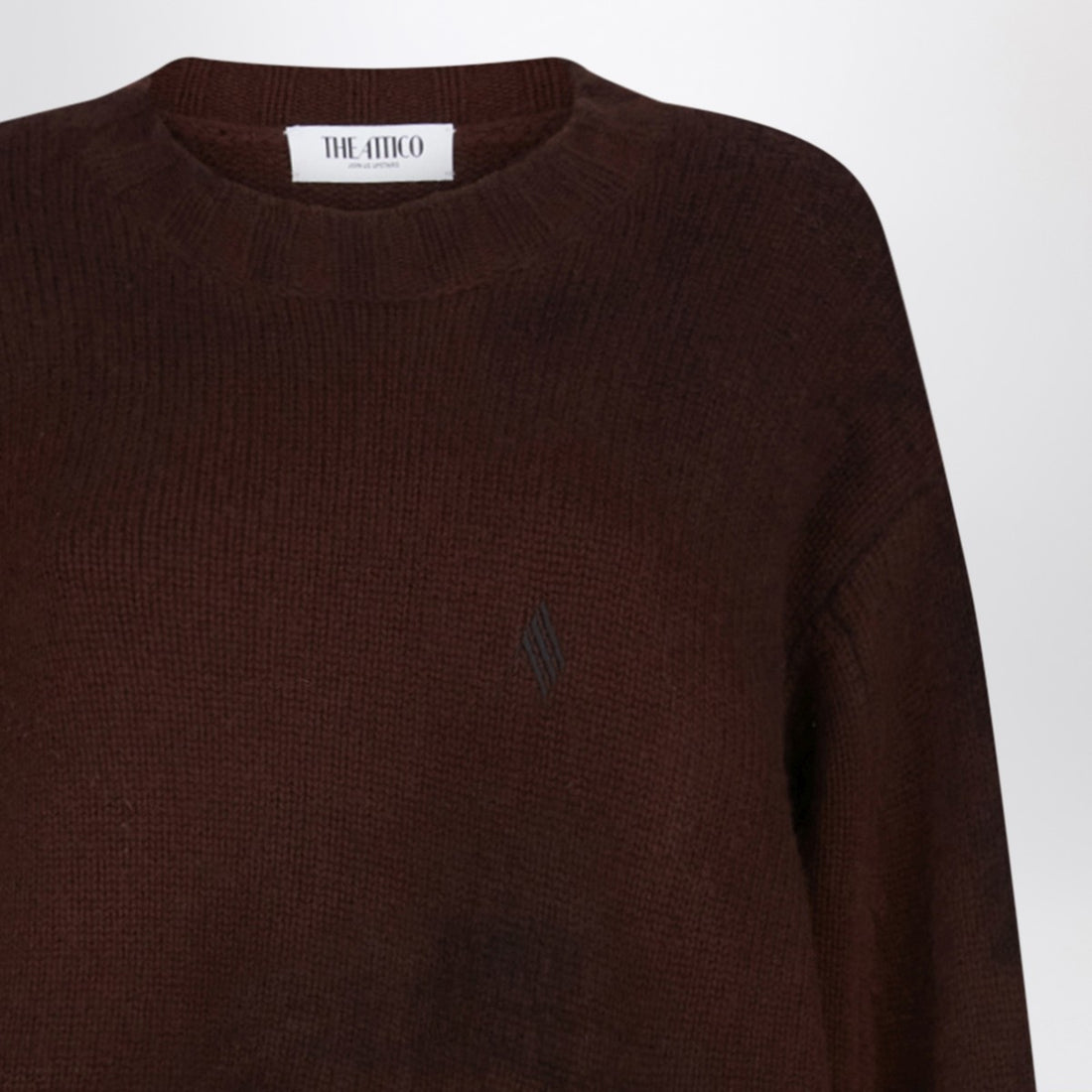 The Attico Brown Wool and Cashmere Asymmetric Sweater Brown