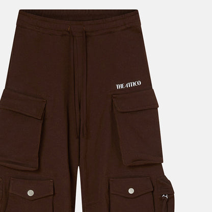 The Attico Wide-Leg Fern Cargo Pants Brown