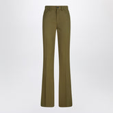 The Attico Military Green Wool Gabardine Tailored Trousers Green