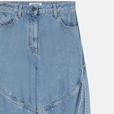 The Attico Wide-Leg Light Blue Denim Jeans with Ribbon Detailing Blue
