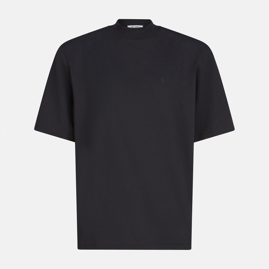 The Attico Cotton Ribbed Crewneck T-shirt Black