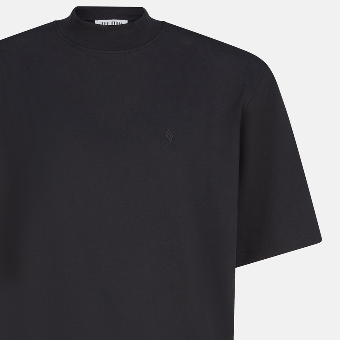 The Attico Cotton Ribbed Crewneck T-shirt Black