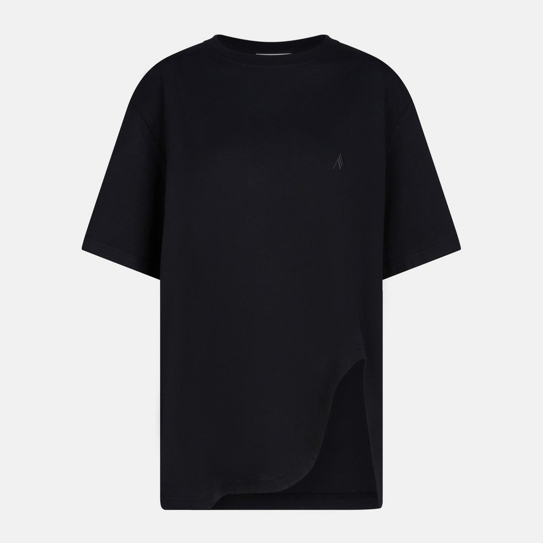 The Attico Black Cotton T-Shirt with Embroidered Logo Black