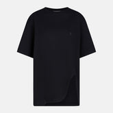 The Attico Black Cotton T-Shirt with Embroidered Logo Black