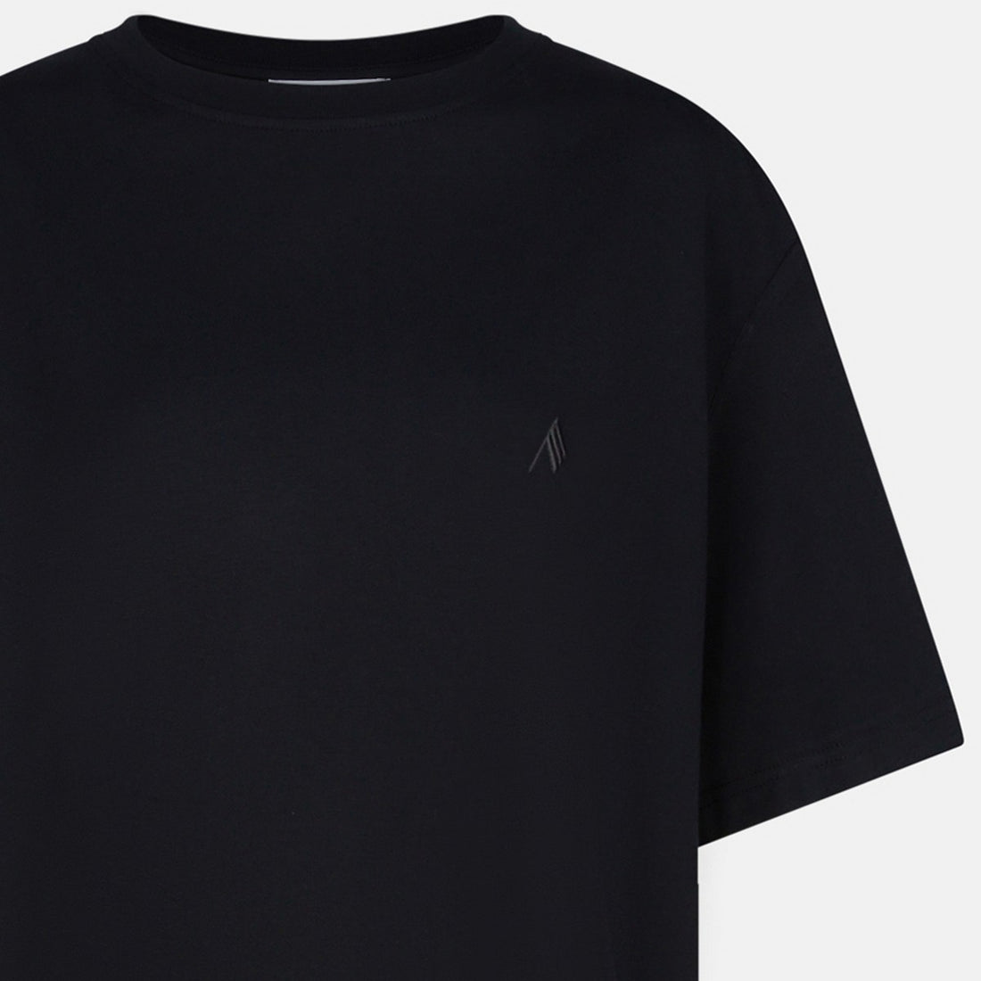 The Attico Black Cotton T-Shirt with Embroidered Logo Black