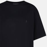 The Attico Black Cotton T-Shirt with Embroidered Logo Black