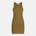 The Attico Military Green Mini Rhinestone Dress Green