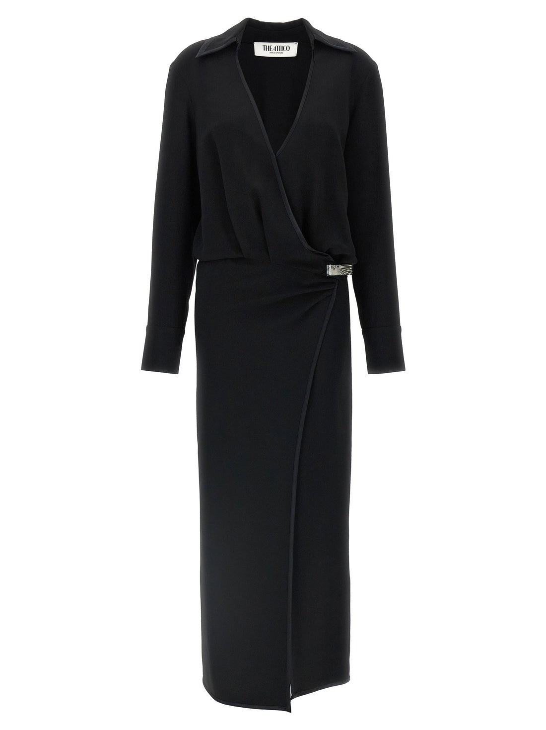 The Attico Wrap Dress Black