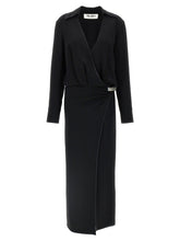 The Attico Wrap Dress Black