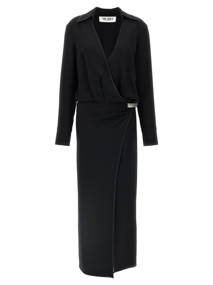 The Attico Wrap Dress Black
