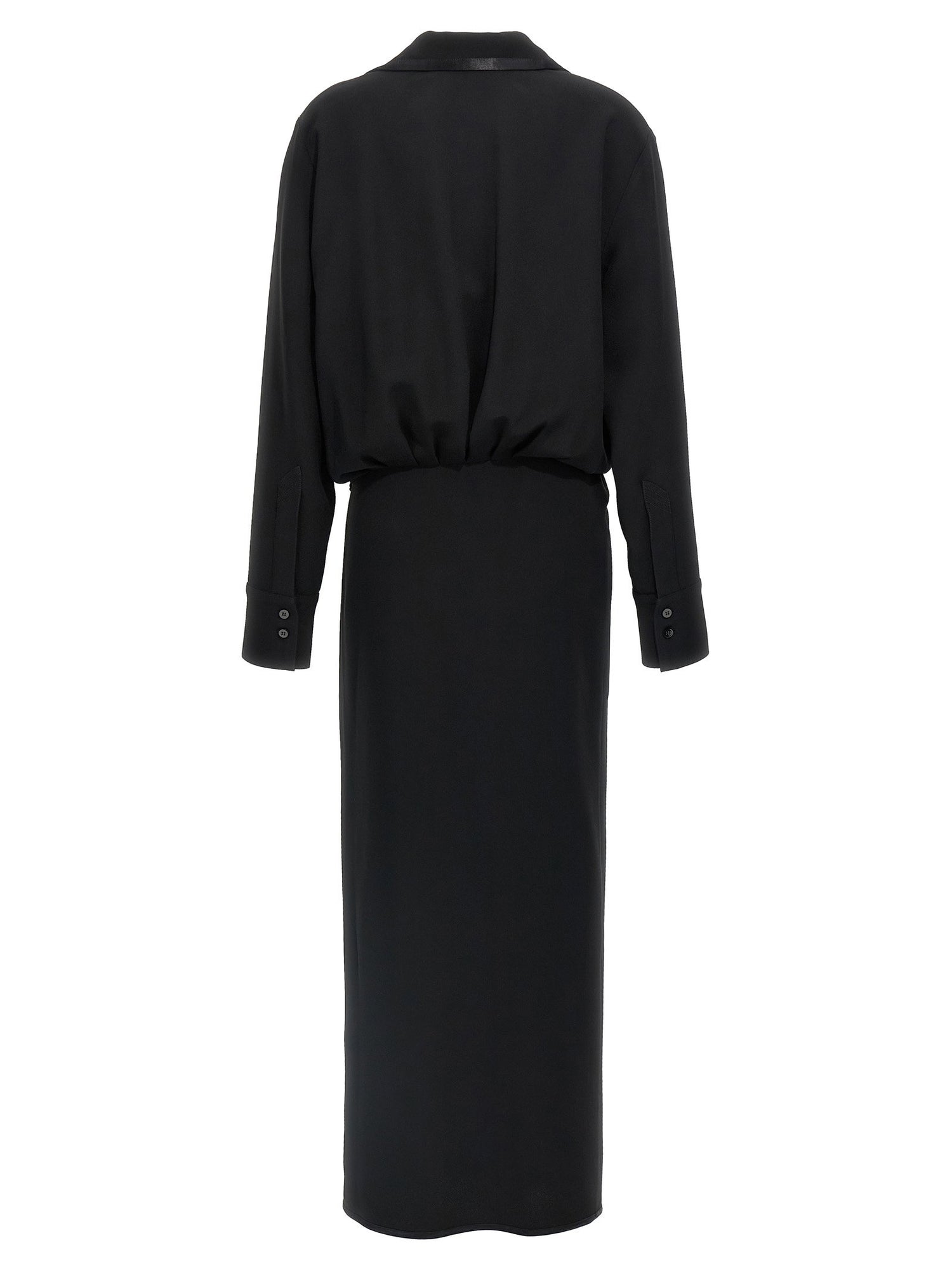 The Attico Wrap Dress Black