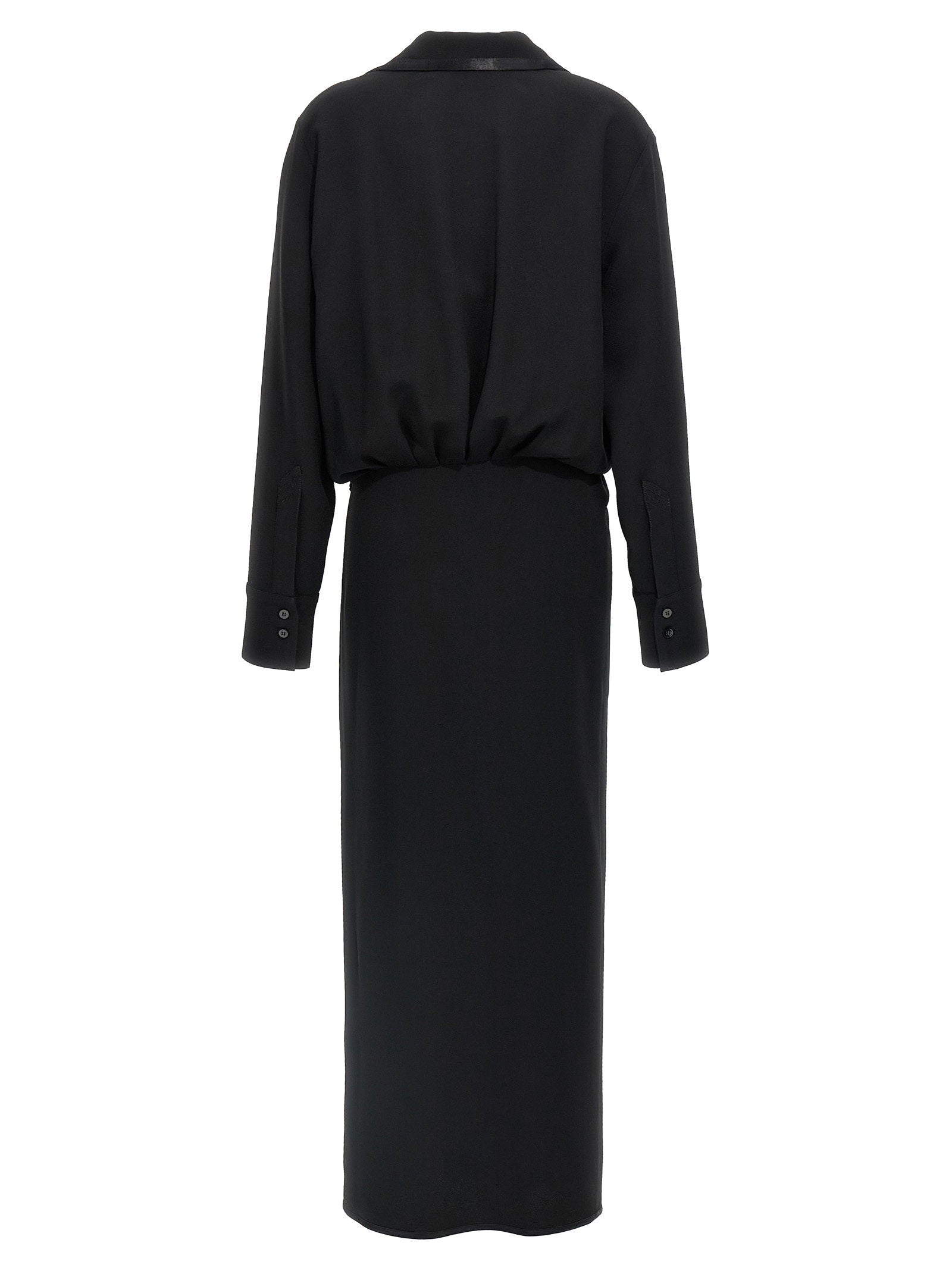 The Attico Wrap Dress Black