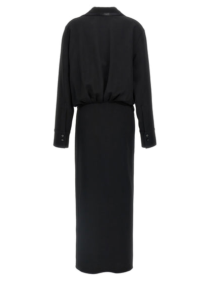 The Attico Wrap Dress Black