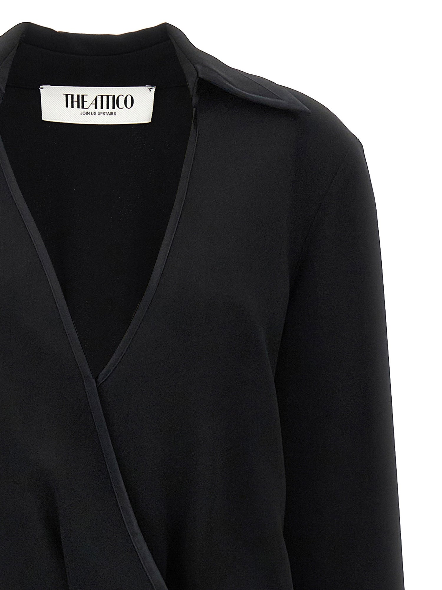 The Attico Wrap Dress Black