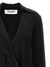 The Attico Wrap Dress Black