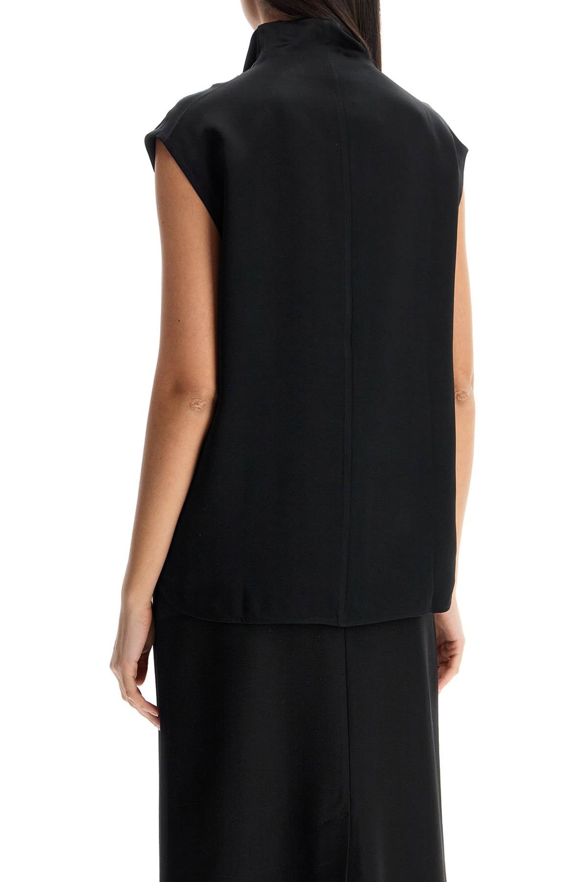 Toteme sleeveless black funnel neck top