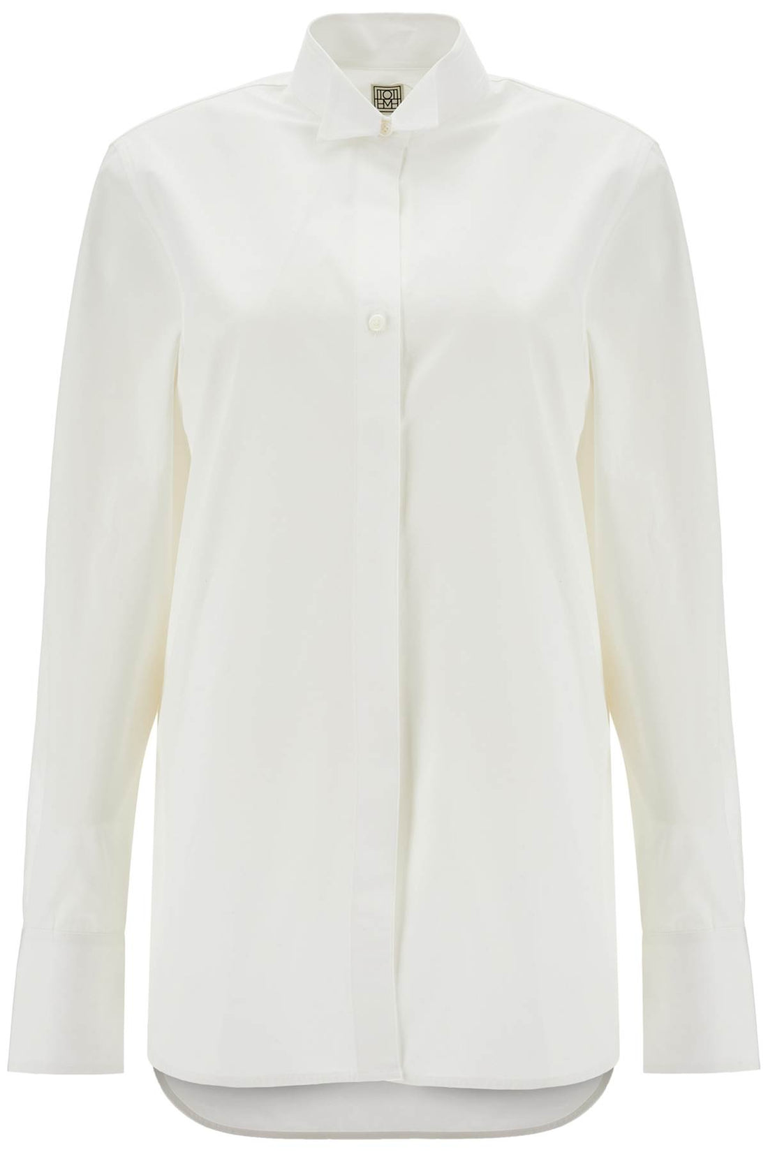 Toteme white asymmetrical organic cotton tuxedo shirt