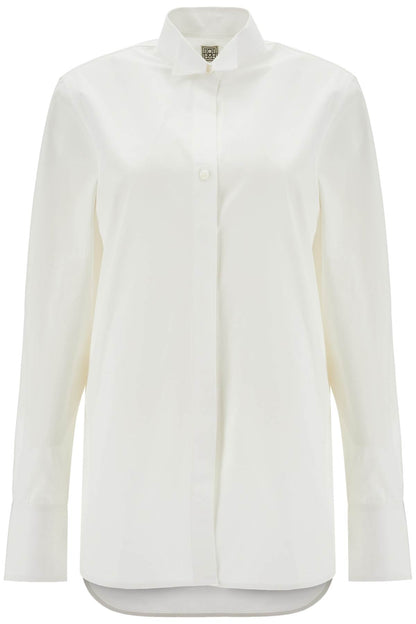 Toteme white asymmetrical organic cotton tuxedo shirt