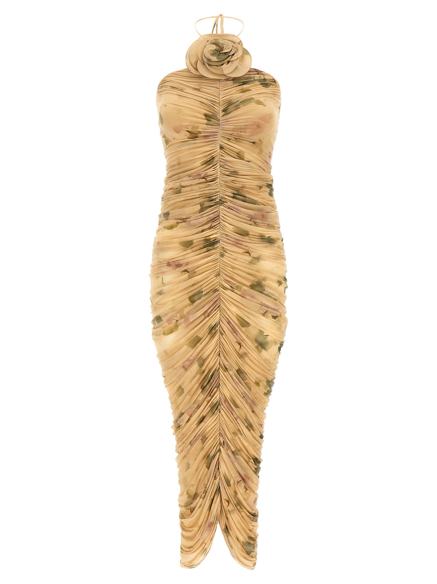 Magda Butrym Dress37 Dress With 3d Floral Detail Beige