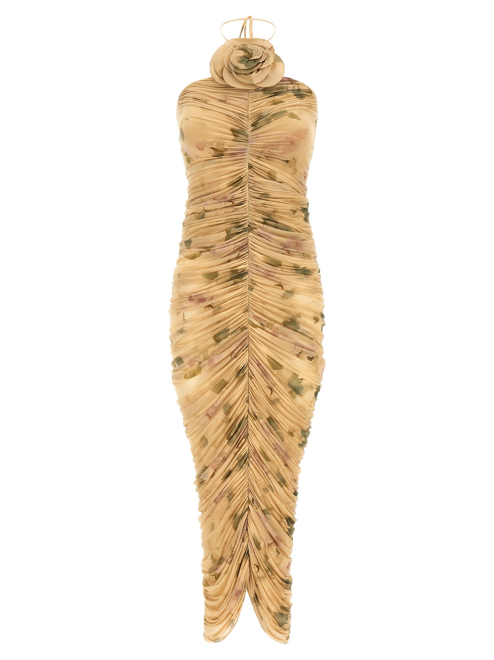 Magda Butrym Dress37 Dress With 3d Floral Detail Beige