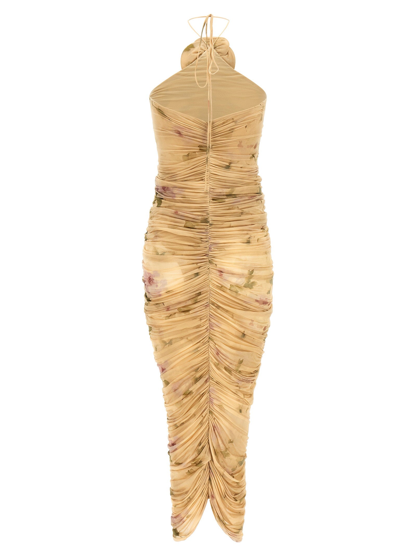 Magda Butrym Dress37 Dress With 3d Floral Detail Beige
