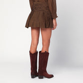 ISABEL MARANT Étoile Ceola ruffled khaki mini skirt with flounces Green