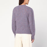 ISABEL MARANT Étoile Blue-Violet Openwork Alpaca-Blend Sweater Blue