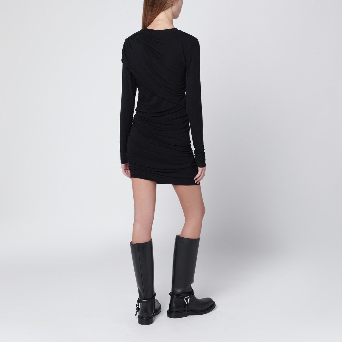 ISABEL MARANT Étoile Denise Draped Jersey Mini Dress Black