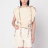 Isabel Marant Zohra Gathered Cotton Boat Neck Top White White