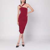 Isabel Marant One-shoulder Ethel dress in light burgundy red