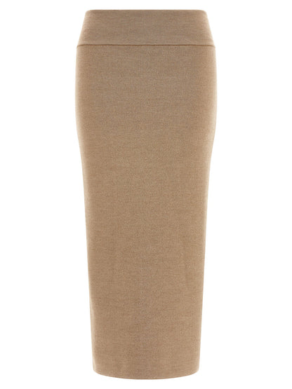 Jacquemus La Jupe Maille Doppio Skirt Beige