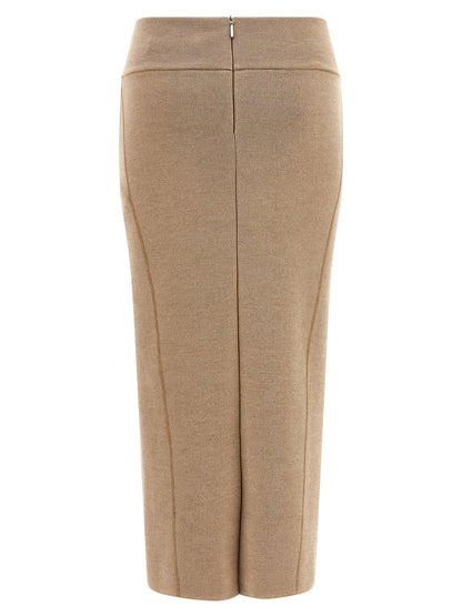 Jacquemus La Jupe Maille Doppio Skirt Beige