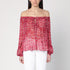 ISABEL MARANT Étoile Vutti Red Off-Shoulder Printed Top red