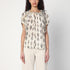 Isabel Marant Ecru and Black Silk Blouse with Lurex Details Multicolor