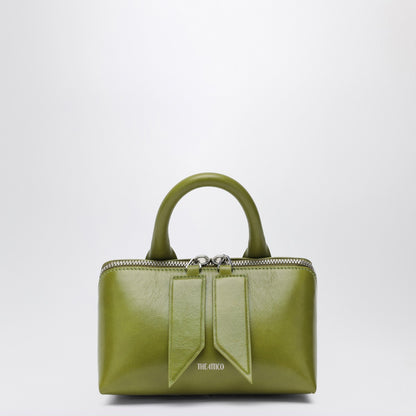 The Attico Olive Green Friday Mini Bag in Leather with Double-Zip and Logo Green