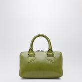 The Attico Olive Green Friday Mini Bag in Leather with Double-Zip and Logo Green