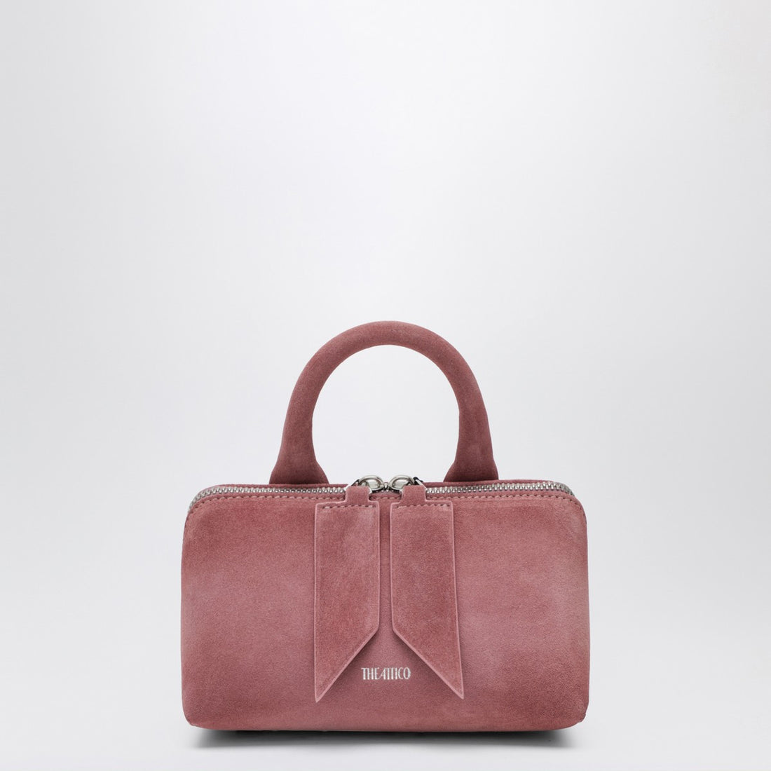 The Attico Pink Suede Friday Mini Bag with Double-Zip Closure Pink