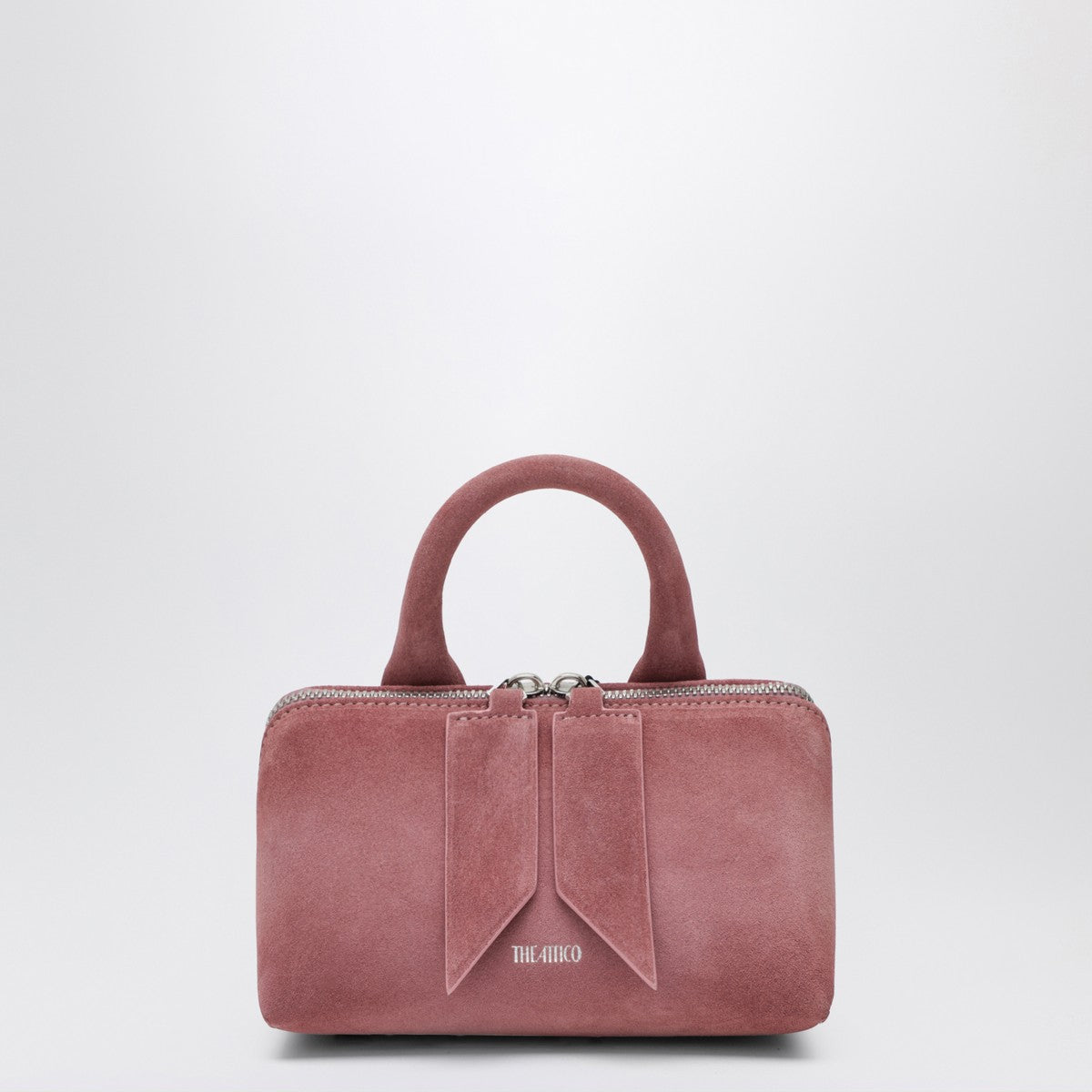 The Attico Pink Suede Friday Mini Bag with Double-Zip Closure Pink