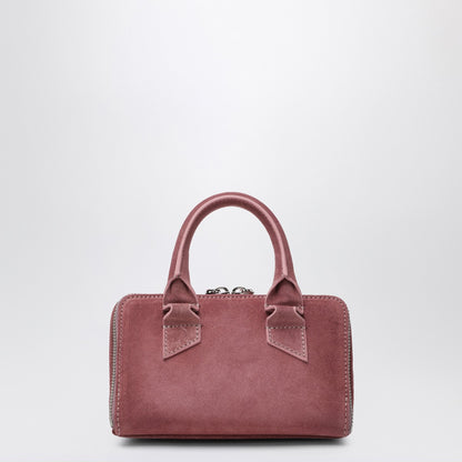 The Attico Pink Suede Friday Mini Bag with Double-Zip Closure Pink