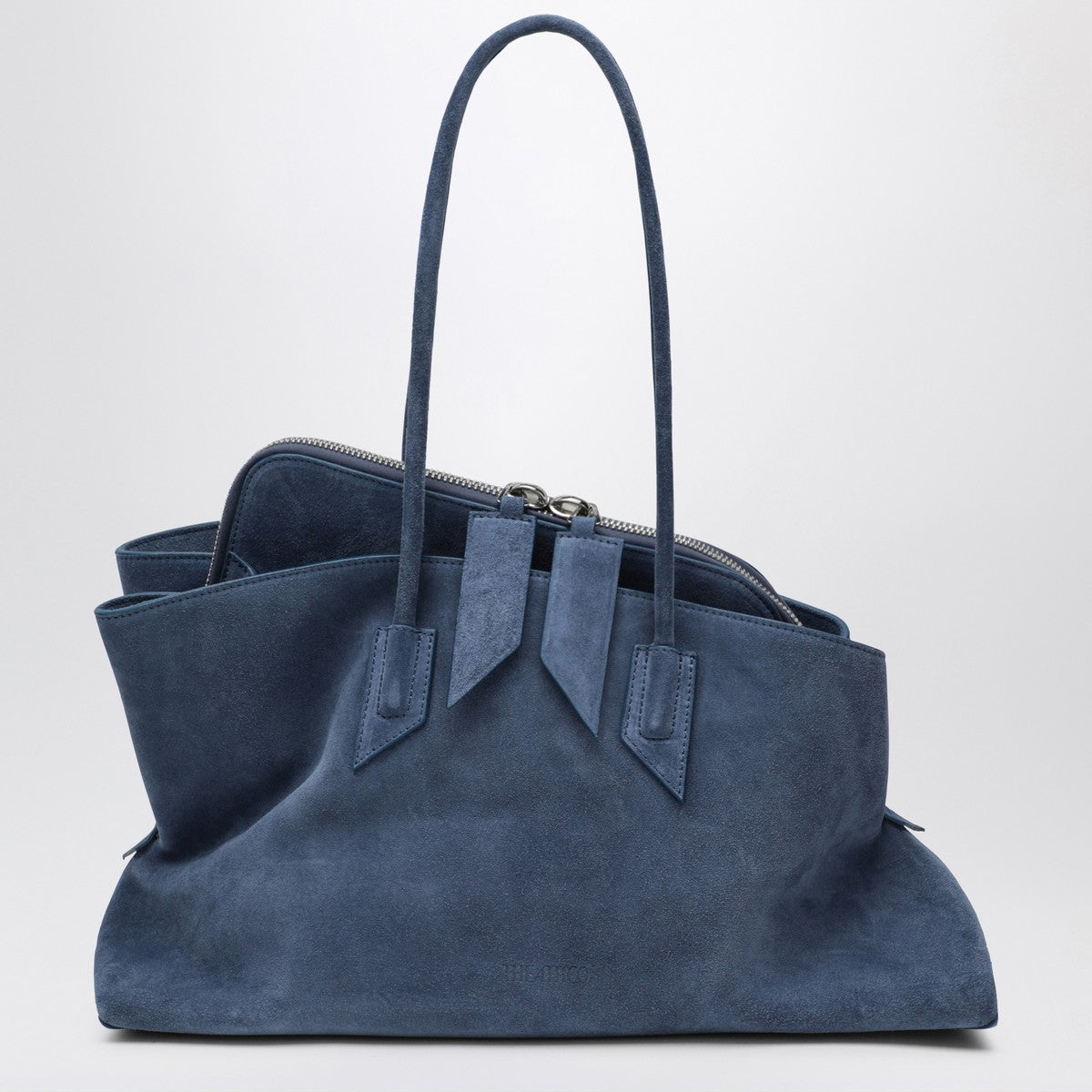 The Attico Sapphire Blue Suede La Passeggiata Medium Shoulder Bag Blue