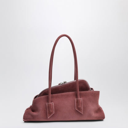 The Attico La Passeggiata Small Pink Suede Shoulder Bag Pink